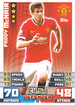 Paddy McNair Manchester United 2014/15 Topps Match Attax #38